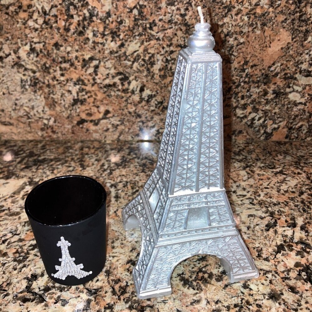 Eiffel Tower Candle & Shot Glass Preloved